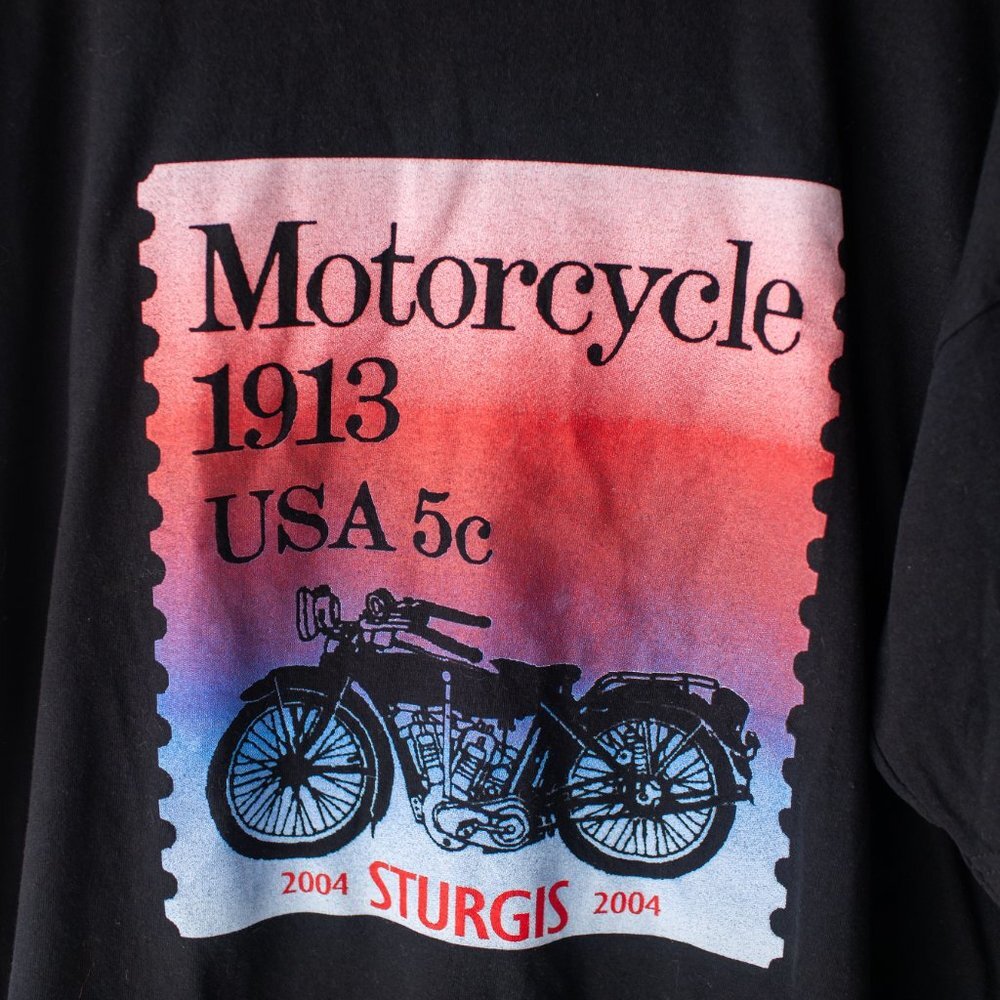 Sturgis 2004 Motorcycle 1913 USA Stamp Short‎ Sleeve T-Shirt XL - Picture 2 of 6